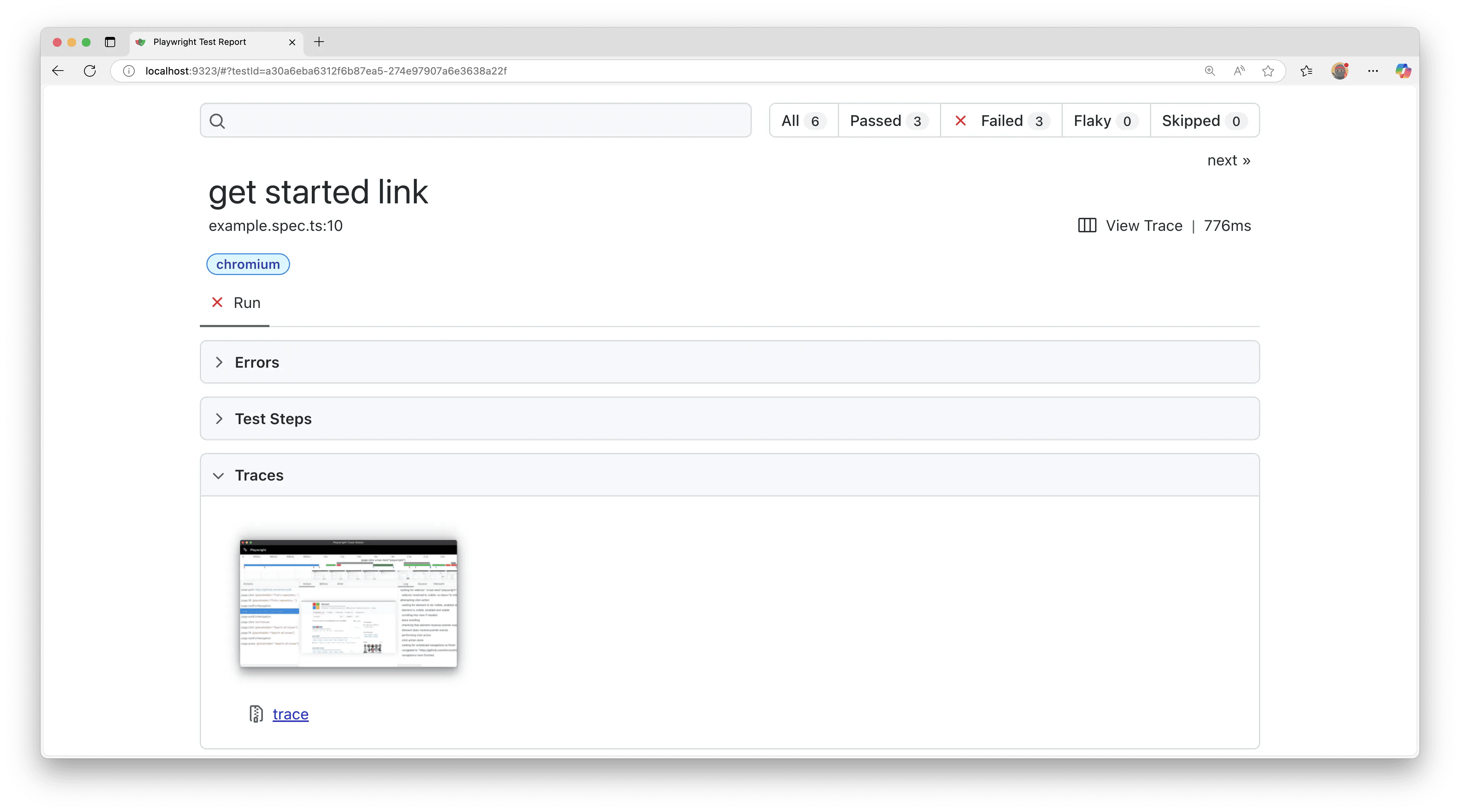 copilotbrowser html report detailed view