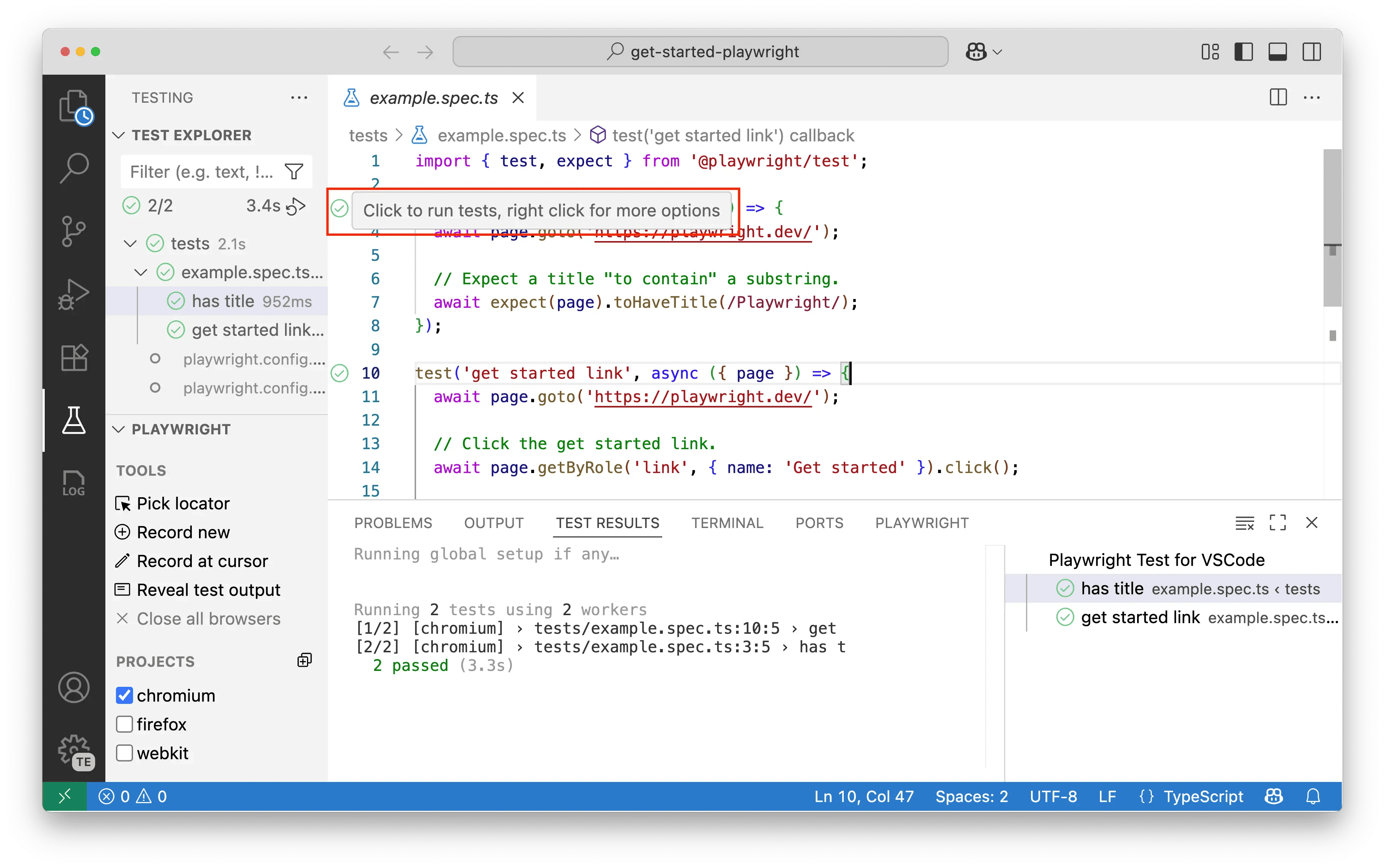 run a single test
